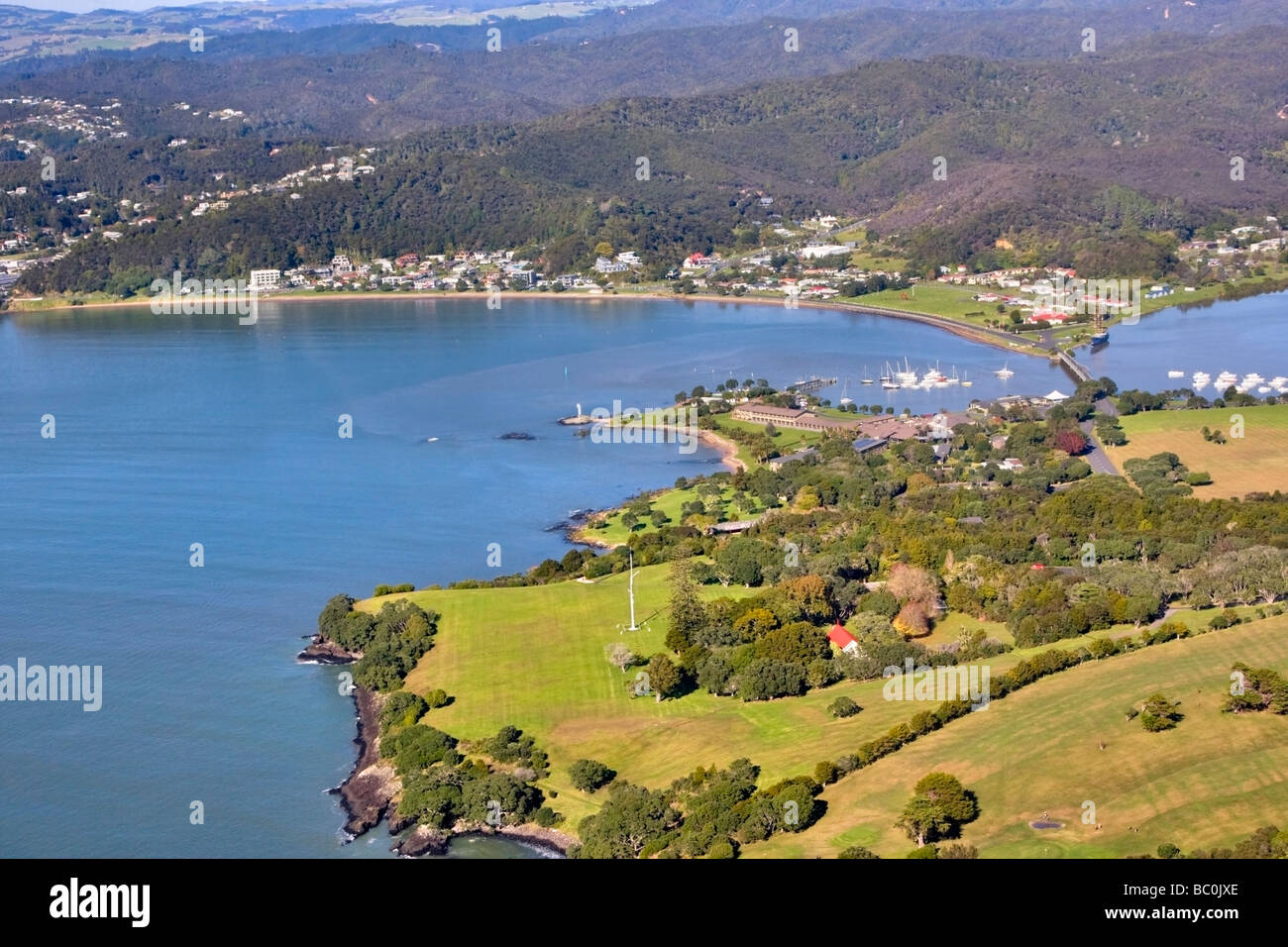 Neuseeland Bay of Islands Luftansicht von Waitangi Ansichtskarte
