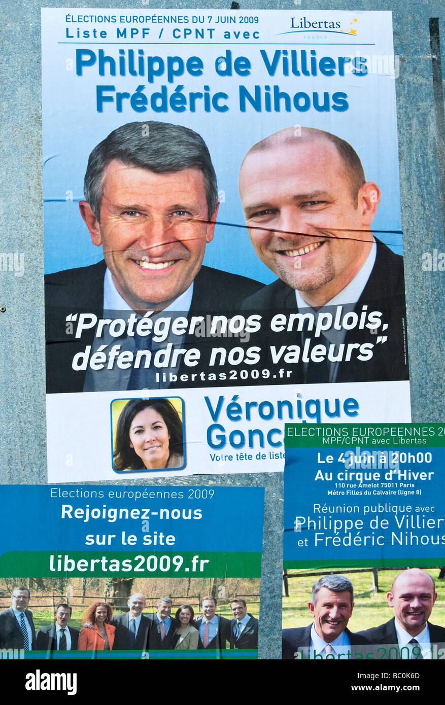 "MPF and Libertas" (Mouvement pour la France Left Front) party poster