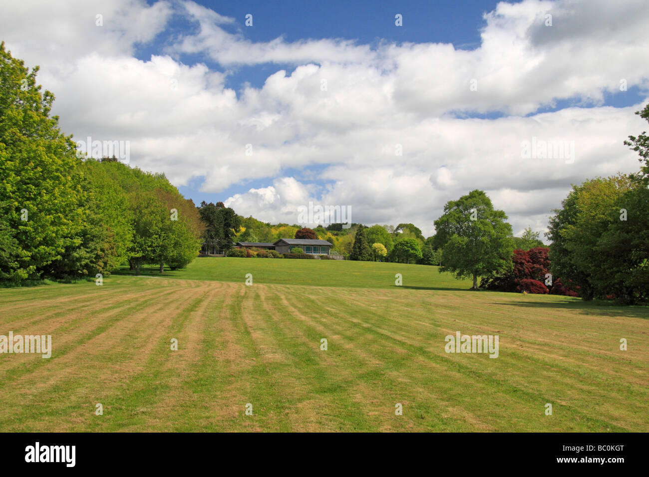 View towards the Visitor Centre in the John F. Kennedy Arboretum, Co