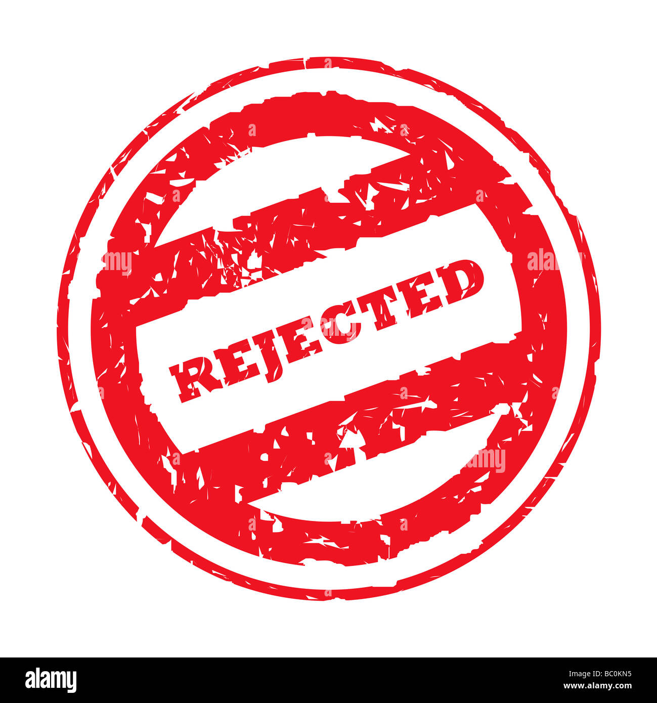 Used rejected red stamp isolated on white background Stock Photo