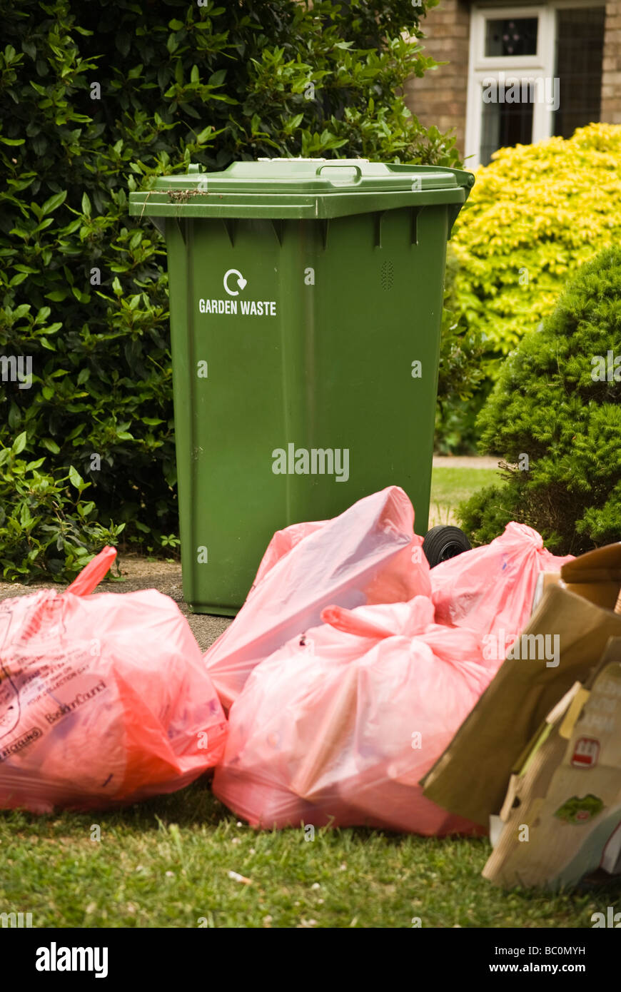 Green Wheelie Bin - Recycling Stock Photo