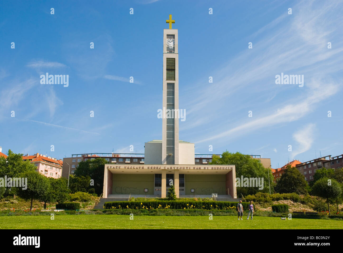 Sv Vaclav Church By Josef Gocar In Prague Czech Republic Europe Stock Sv Vaclav Church By Josef Gocar In Prague Czech Republic Europe Stock