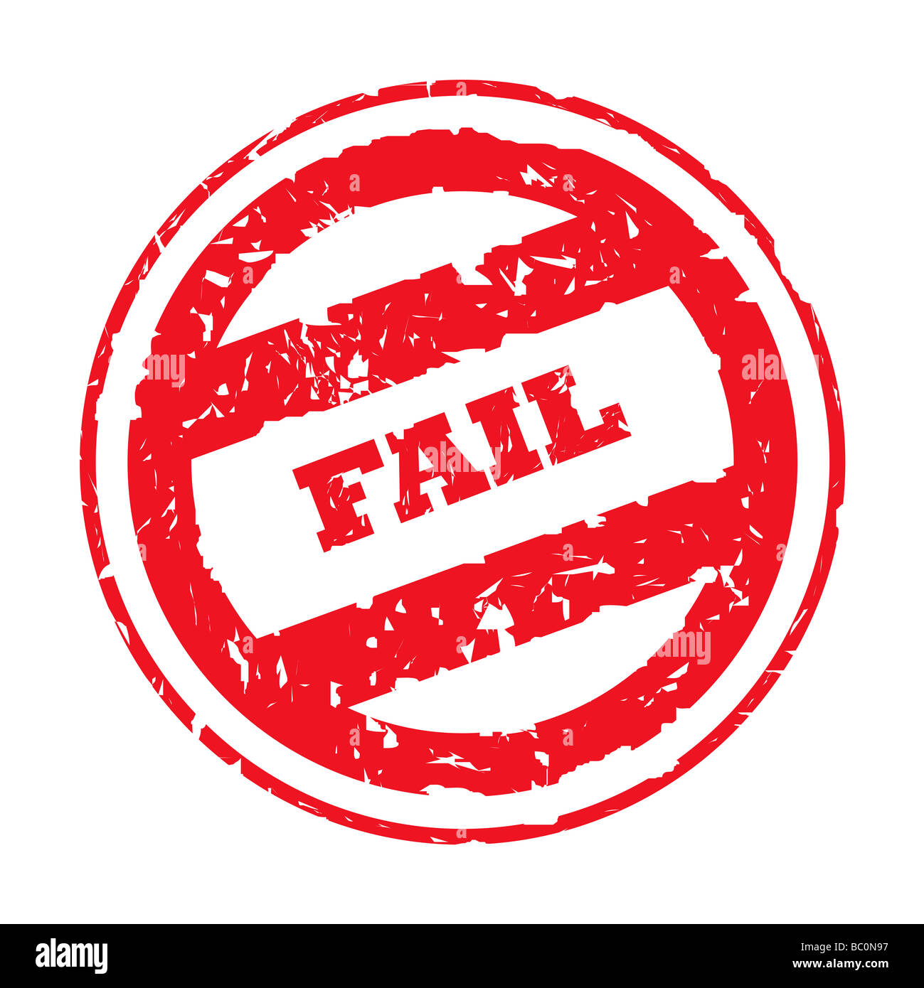 Used red fail stamp isolated on white background Stock Photo