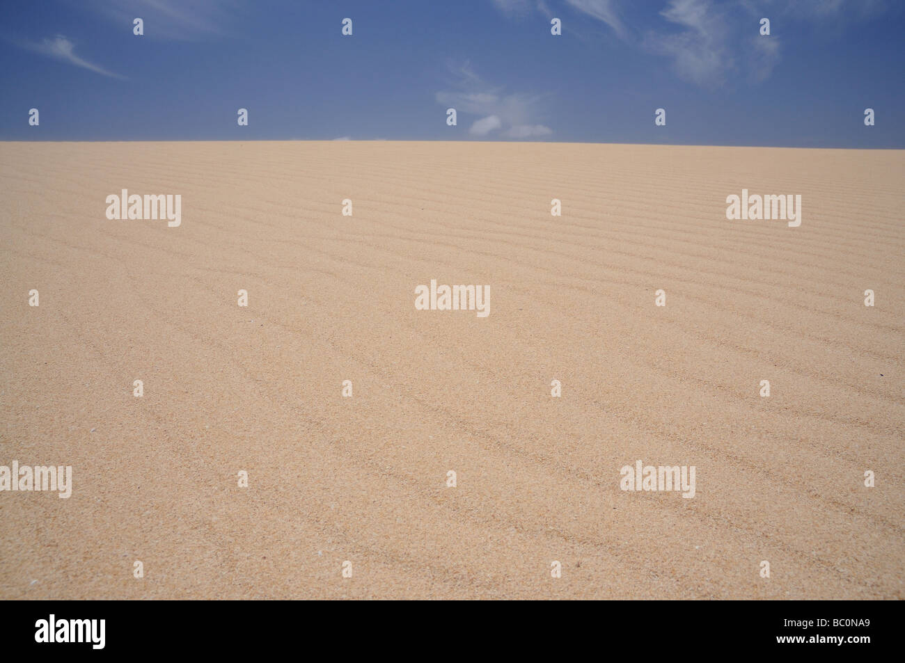 Dune and Sky at the Canary Island Fuerteventura. Great for background and texture Stock Photo
