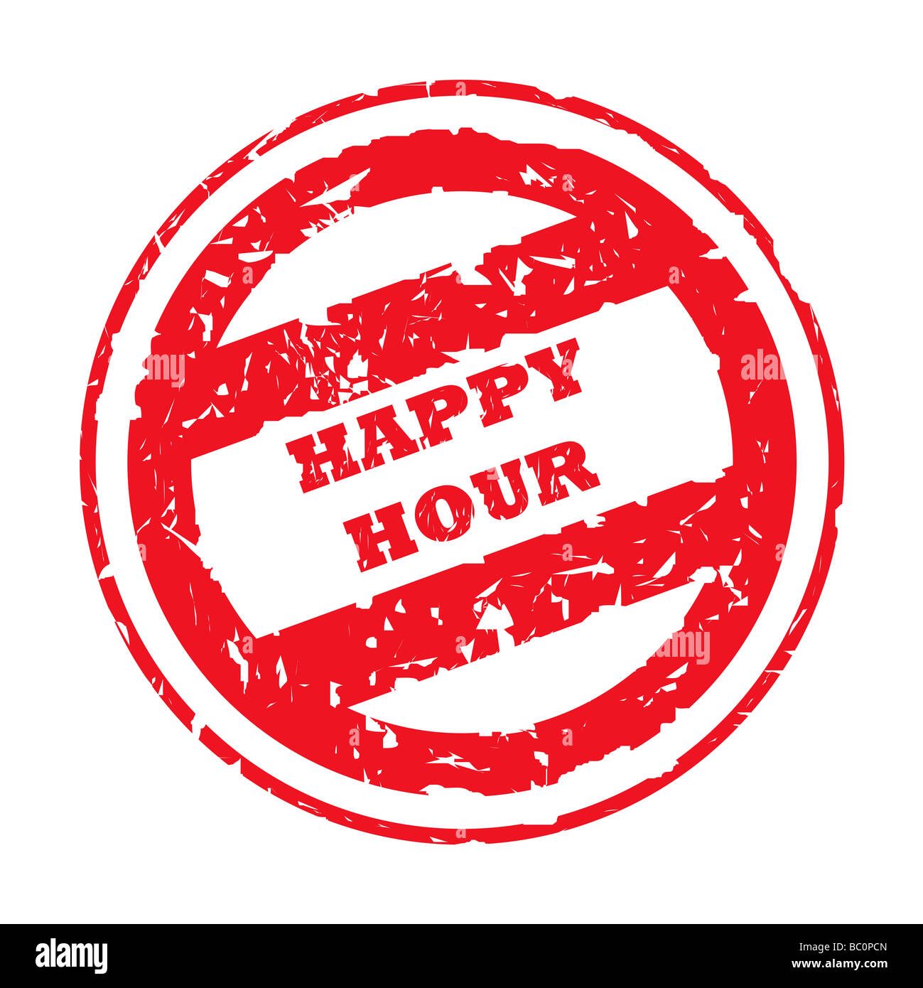 Use Happy Hour stamp isolated on white background Stock Photo