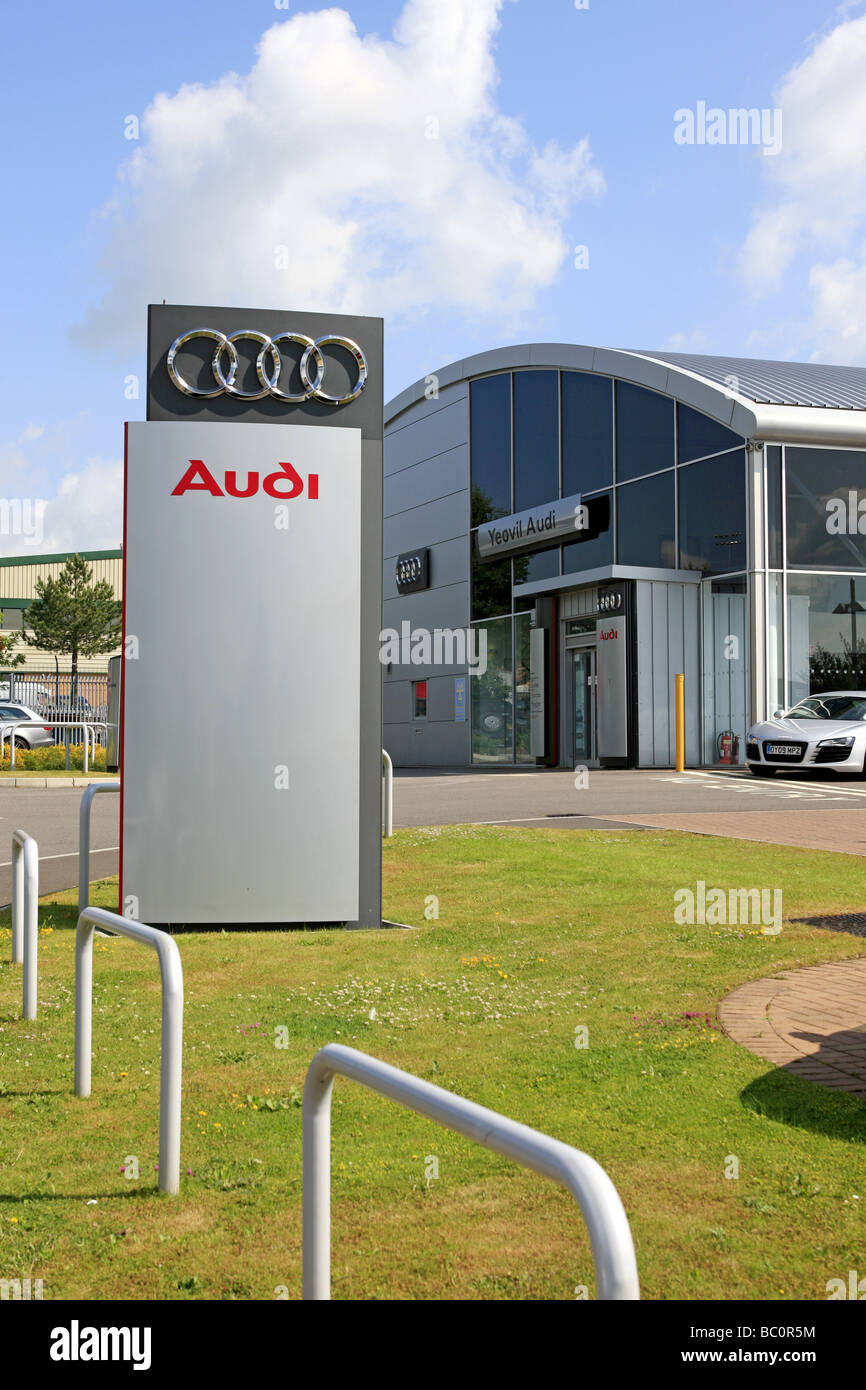 Audi German Car manufacturer logo Stock Photo Alamy