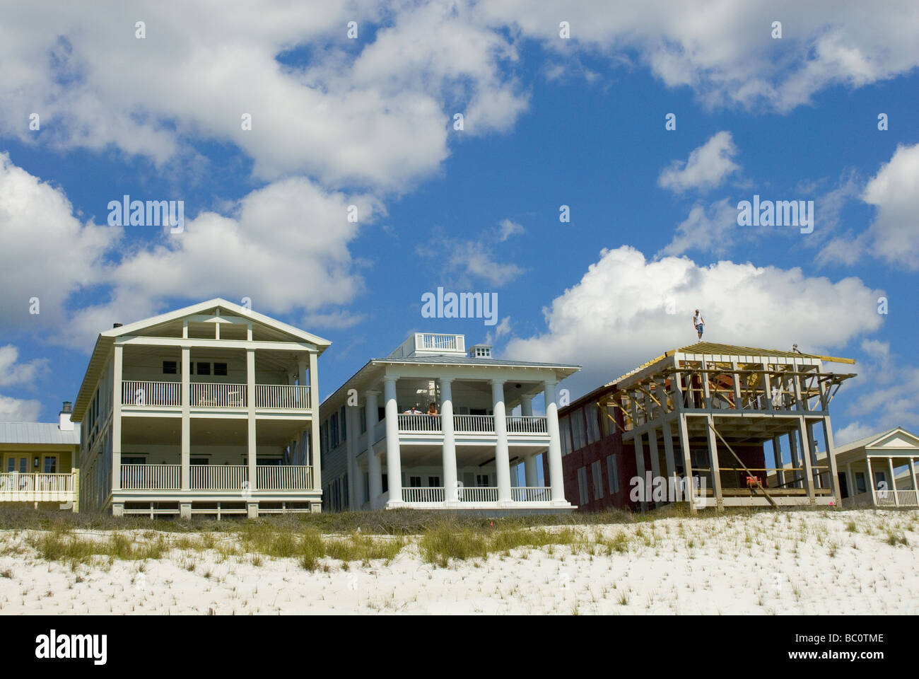 Beach Front Homes in Seaside, Florida USA Stock Photo Alamy