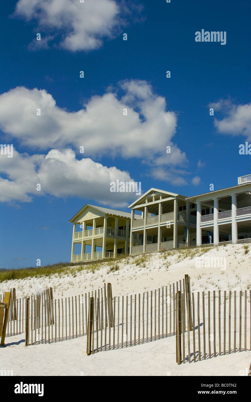 Beach Front Homes in Seaside, Florida USA Stock Photo Alamy
