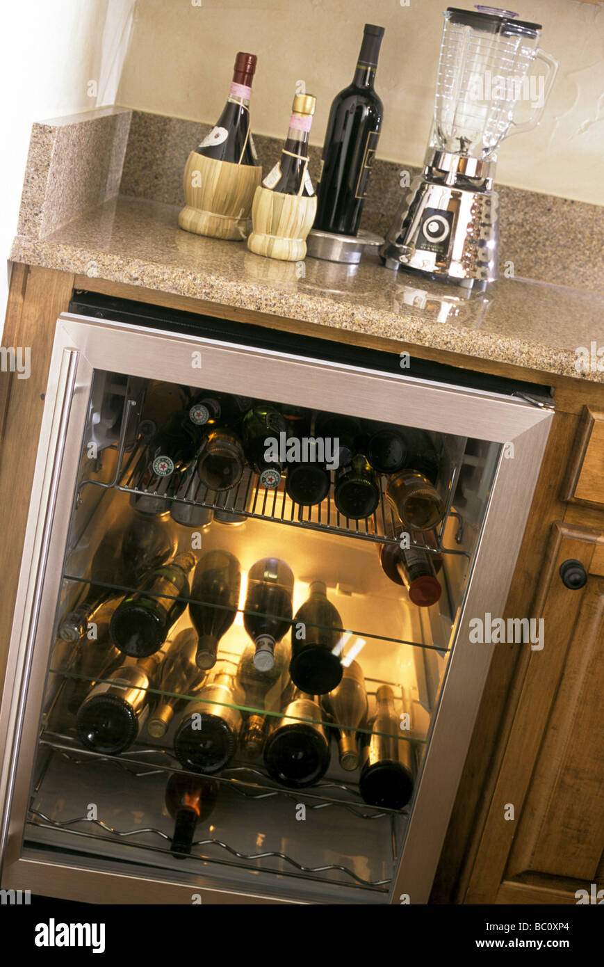 in house beverage refrigerator Stock Photo