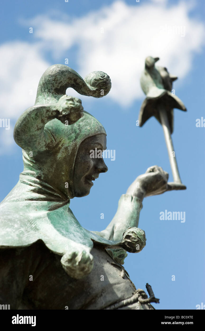 Court Jester Statue, Henley Street, Stratford Upon Avon, Warwickshire, England Stock Photo