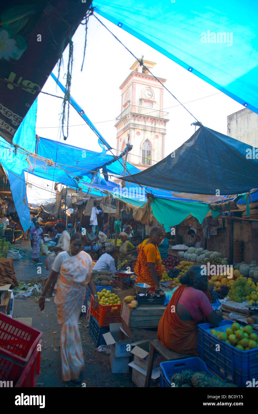 India, Tamil Nadu, Puducherry, Pondicherry, market Stock Photo Alamy