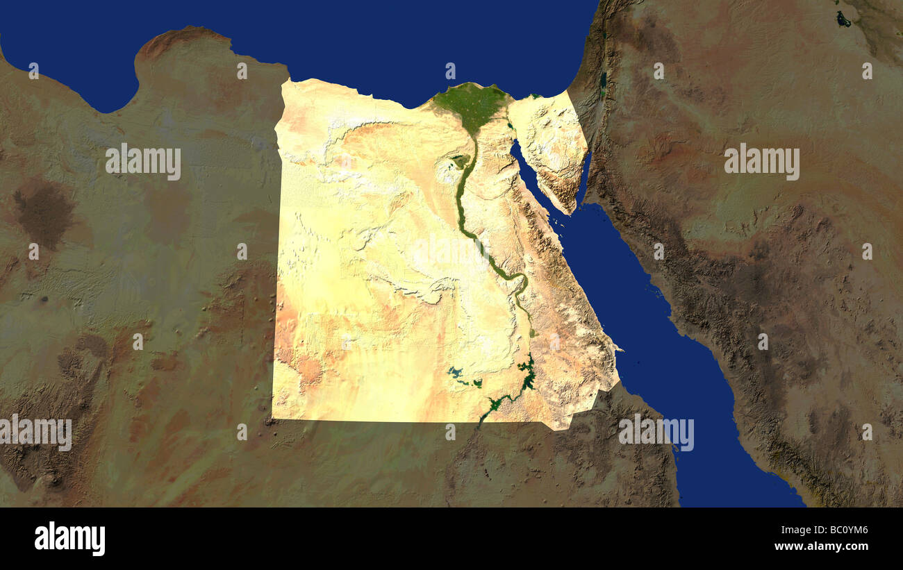 Egypt And Neighbouring Countries Map Satellite Image Of Egypt With Surrounding Countries Darkened Stock Photo -  Alamy