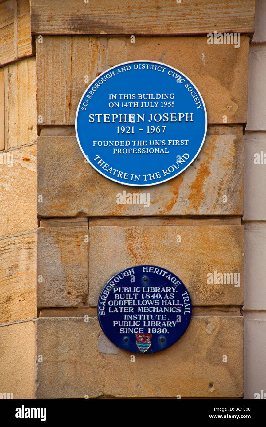 Blue plaque Stock Photo