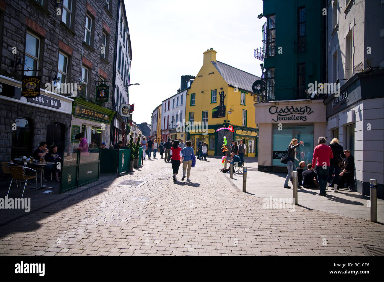 Shopping street in Galway city center Ireland Stock Photo Alamy