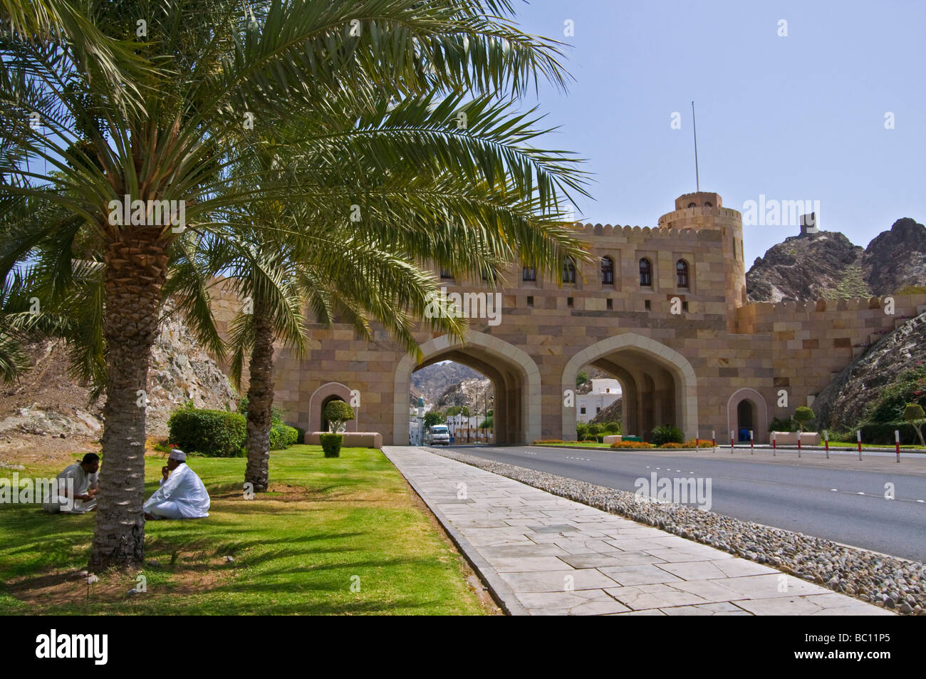 Fortified Gates to the old city of Muscat Sultanate of Oman Stock Photo