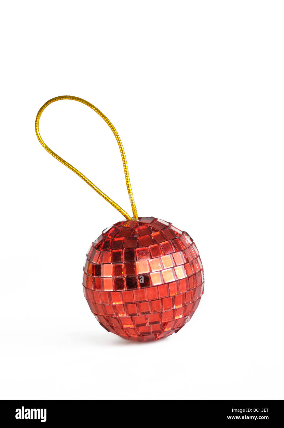 Cut out of a red glass bauble. Stock Photo