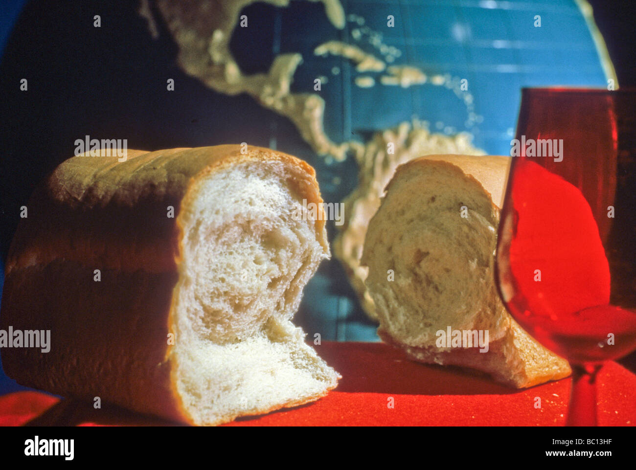 artisan bread loaf loaves wheat food nourish nutrition health seed flavor wine world globe Stock Photo