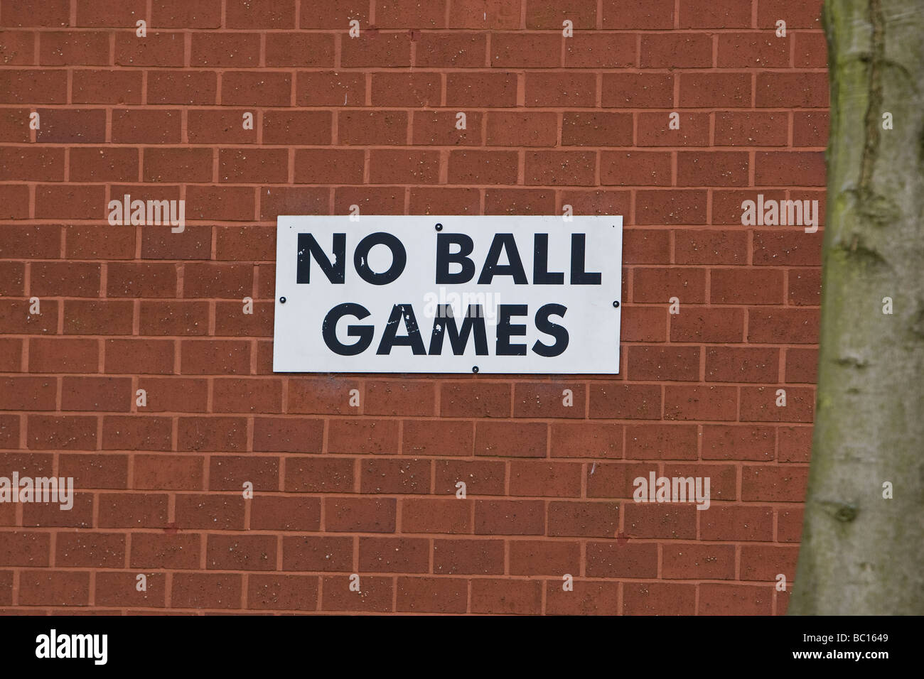 No ball games warning sign Stock Photo