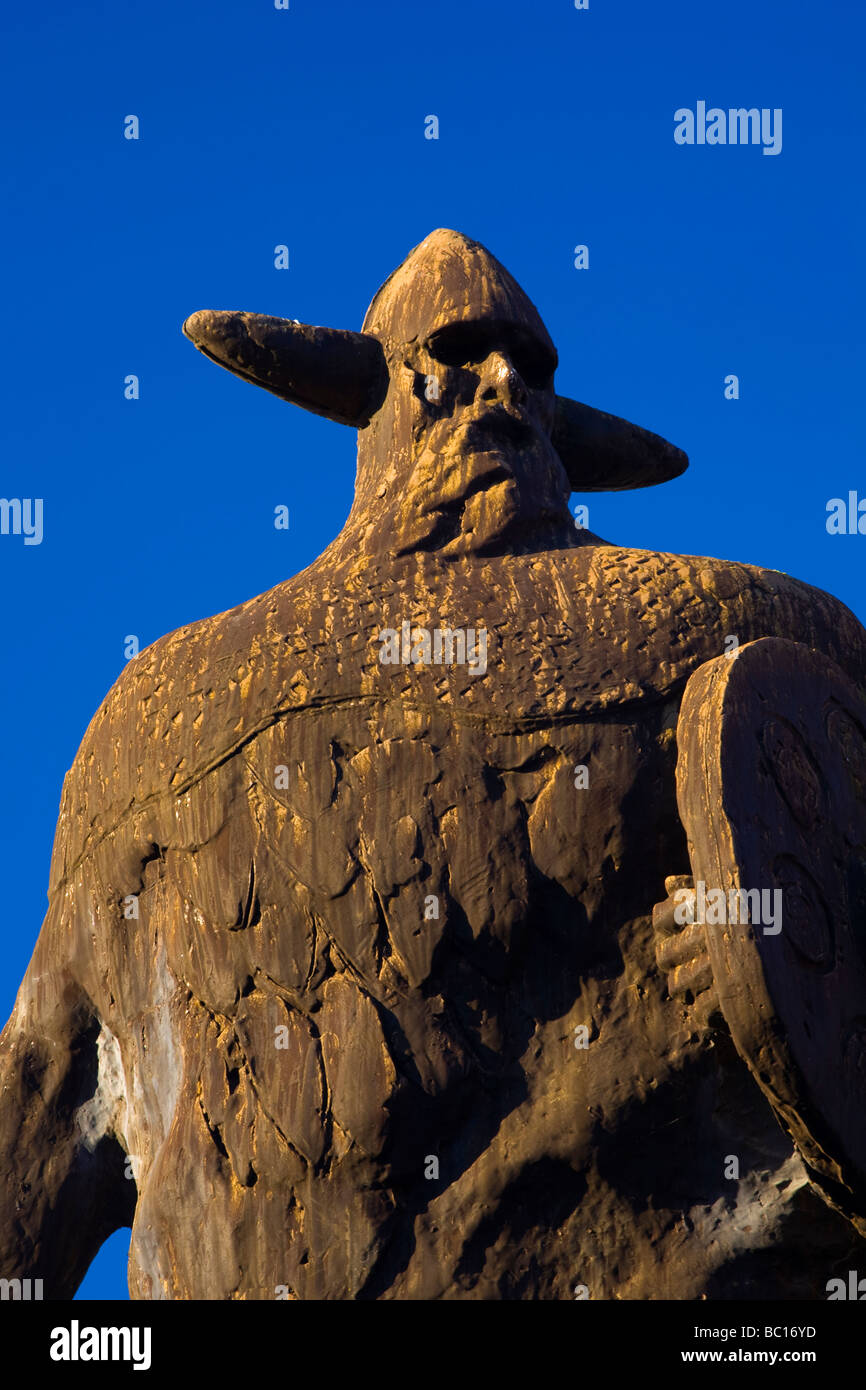 England, Tyne Wear, Jarrow, Viking statue. Raids wereexperienced on mainland britain when it was
