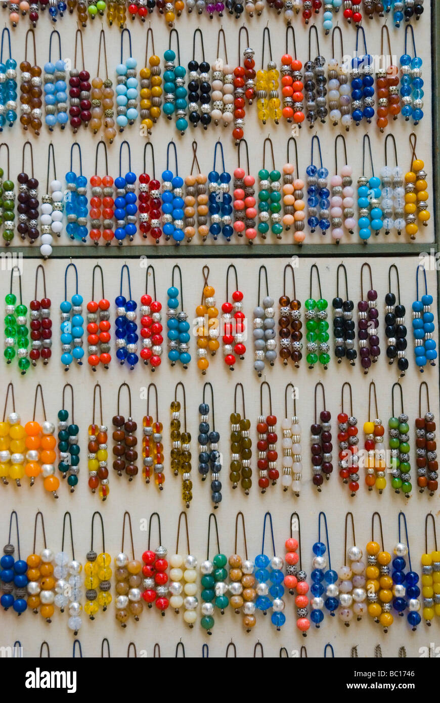 Komboloi worry beads in old town Nafplio Peloponnese Greece Europe Stock Photo