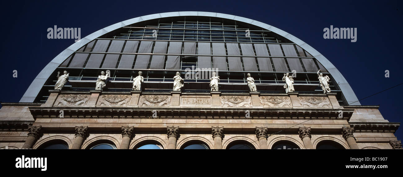 France, Rhone, Lyon historic site listed as World Heritage by UNESCO, the Opera de Lyon designed by architect Jean Nouvel Stock Photo