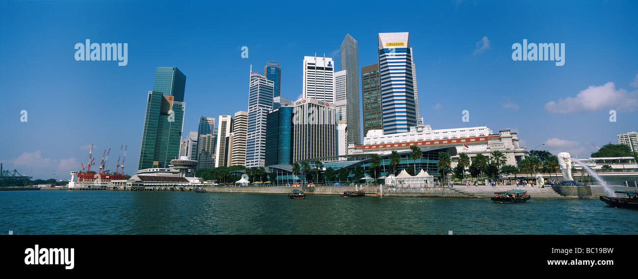 Singapore, Business center taken from the Marina. Stock Photo
