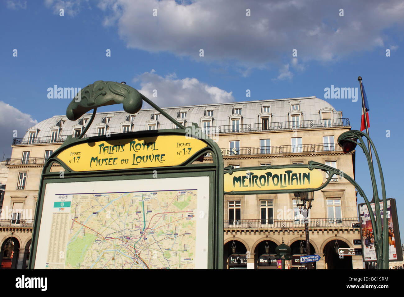 Art Deco signage of Paris Metro Stock Photo