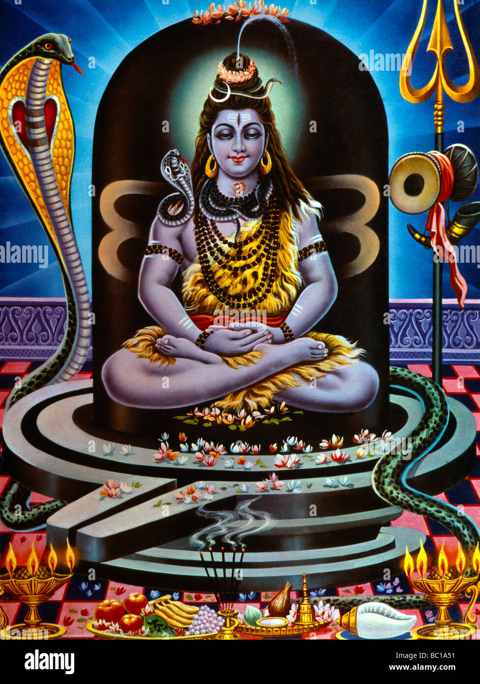 Shiva - Ascetic Shiva Hindu God Of Life Death & Rebirth  Meditating Stock Photo