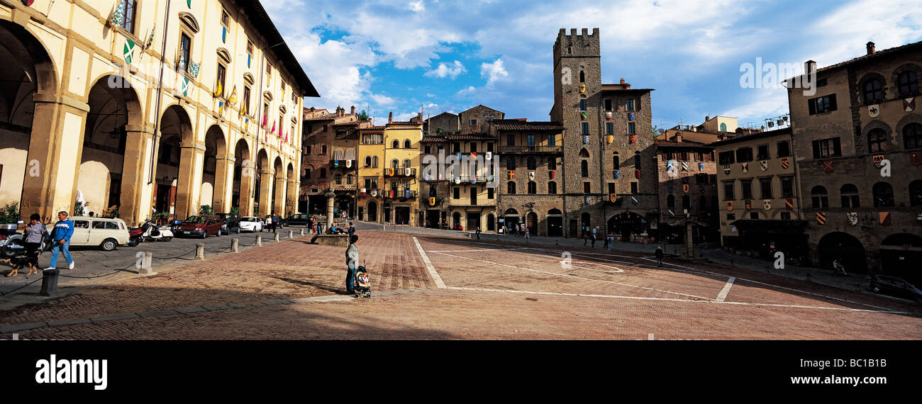Italy, Tuscany, Arezzo, Piazza Grande, Loggia Vasari Stock Photo