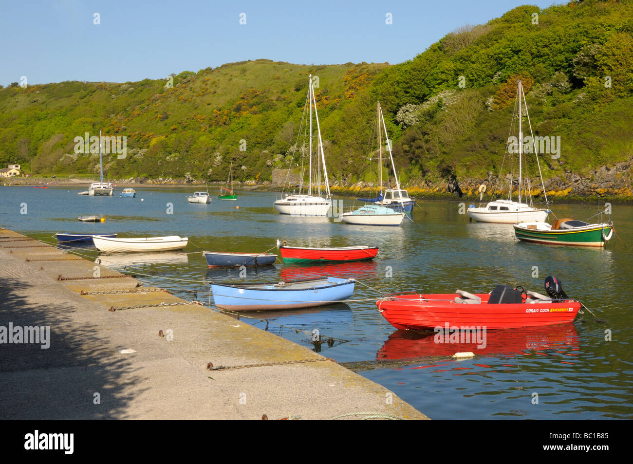 Boats in Solva Harbour Stock Photo - Alamy