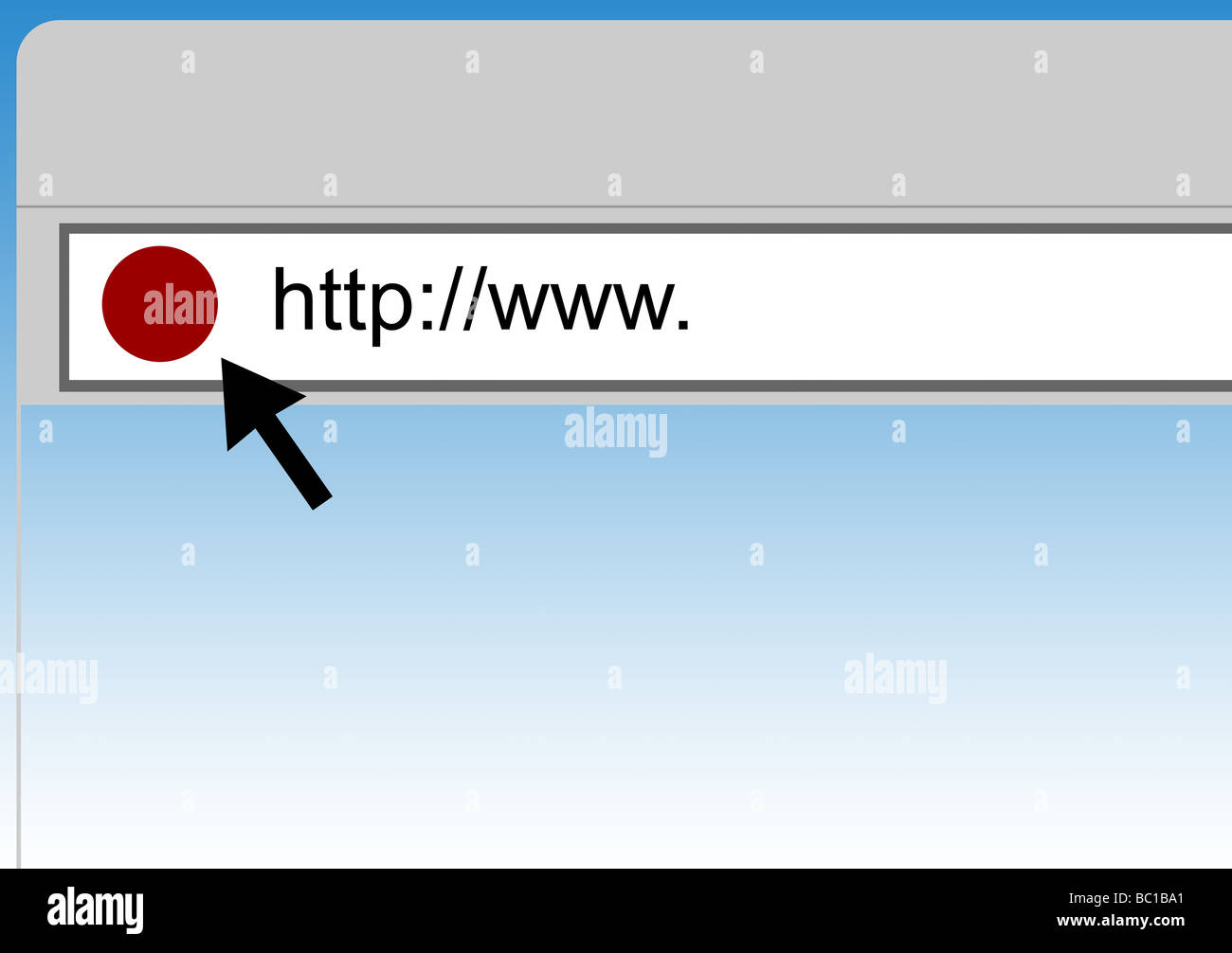 World Wide Web browser background with cursor arrow and copy space ...