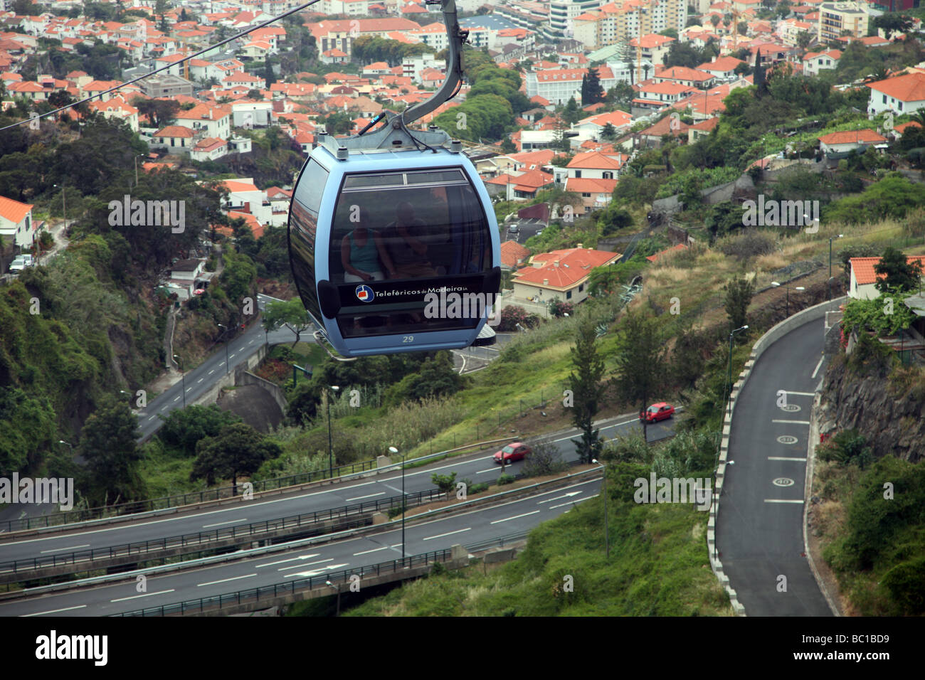 Cable car view of Funchal, Madeira Stock Photo Alamy