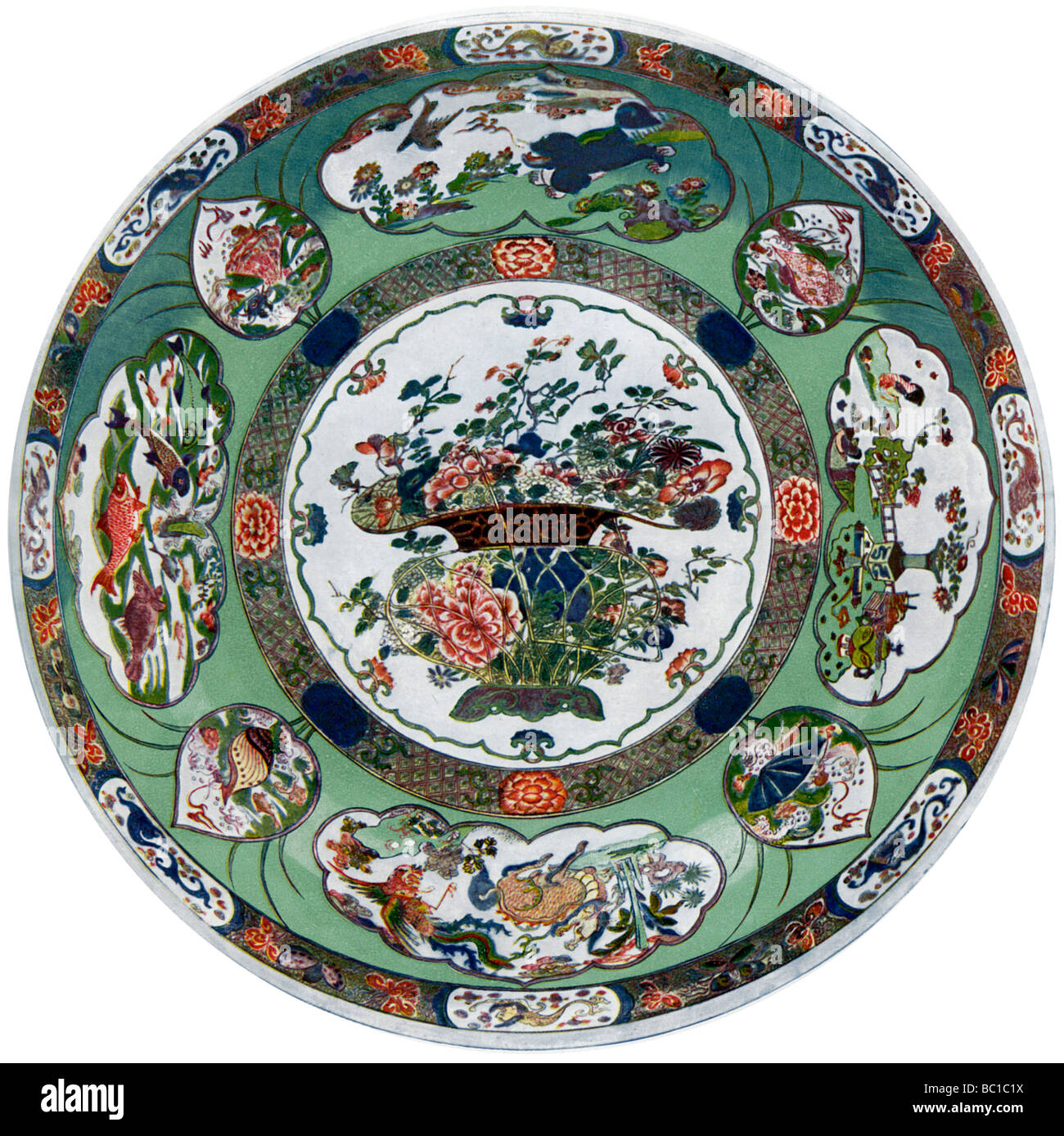 A Chinese porcelain dish of the Kang-he period, 17th century (1903). Artist: Unknown Stock Photo