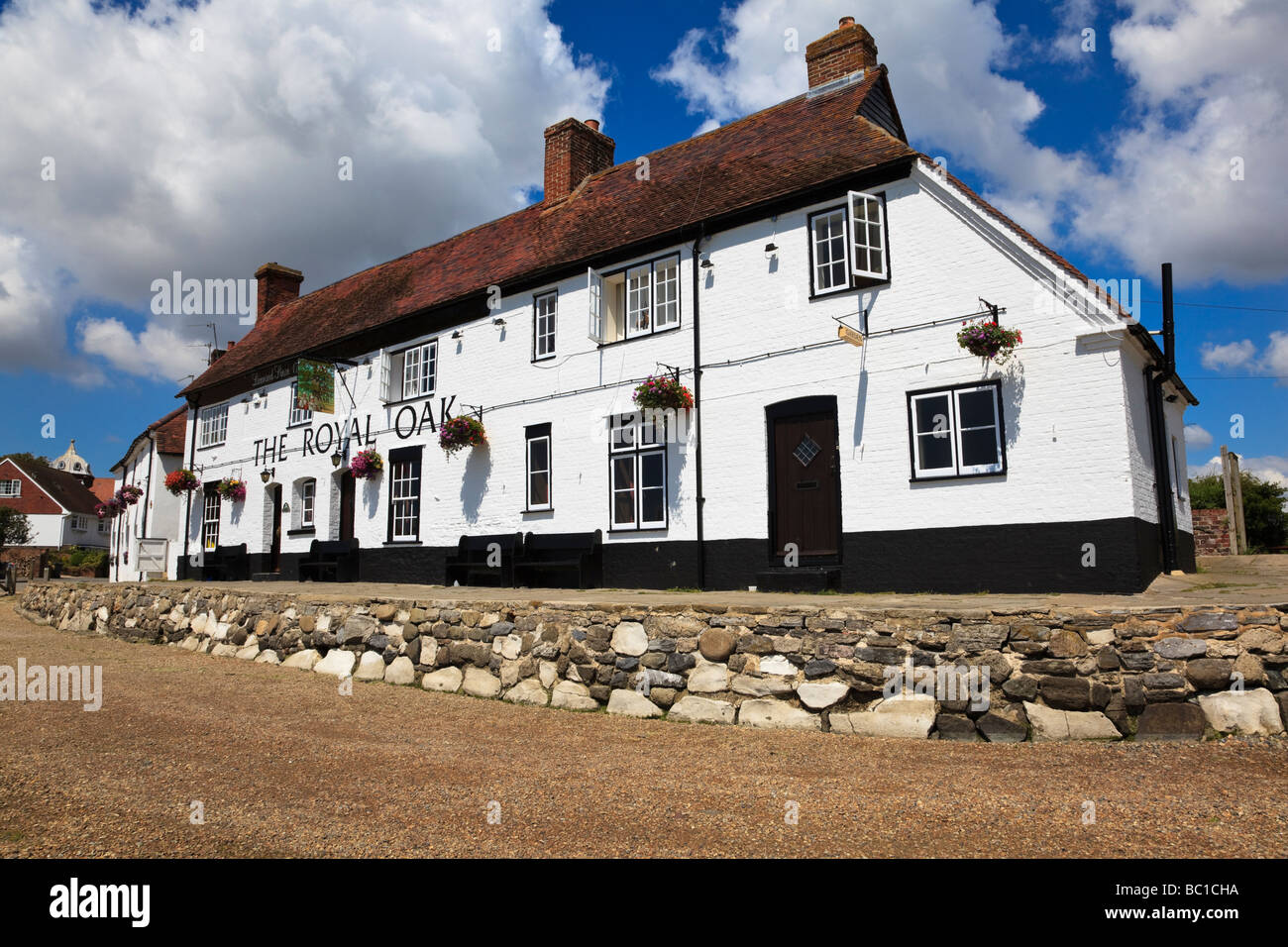 The attractive pub 'The Royal Oak' in the village of Langstone on the edge of Chichester Harbour Stock Photo