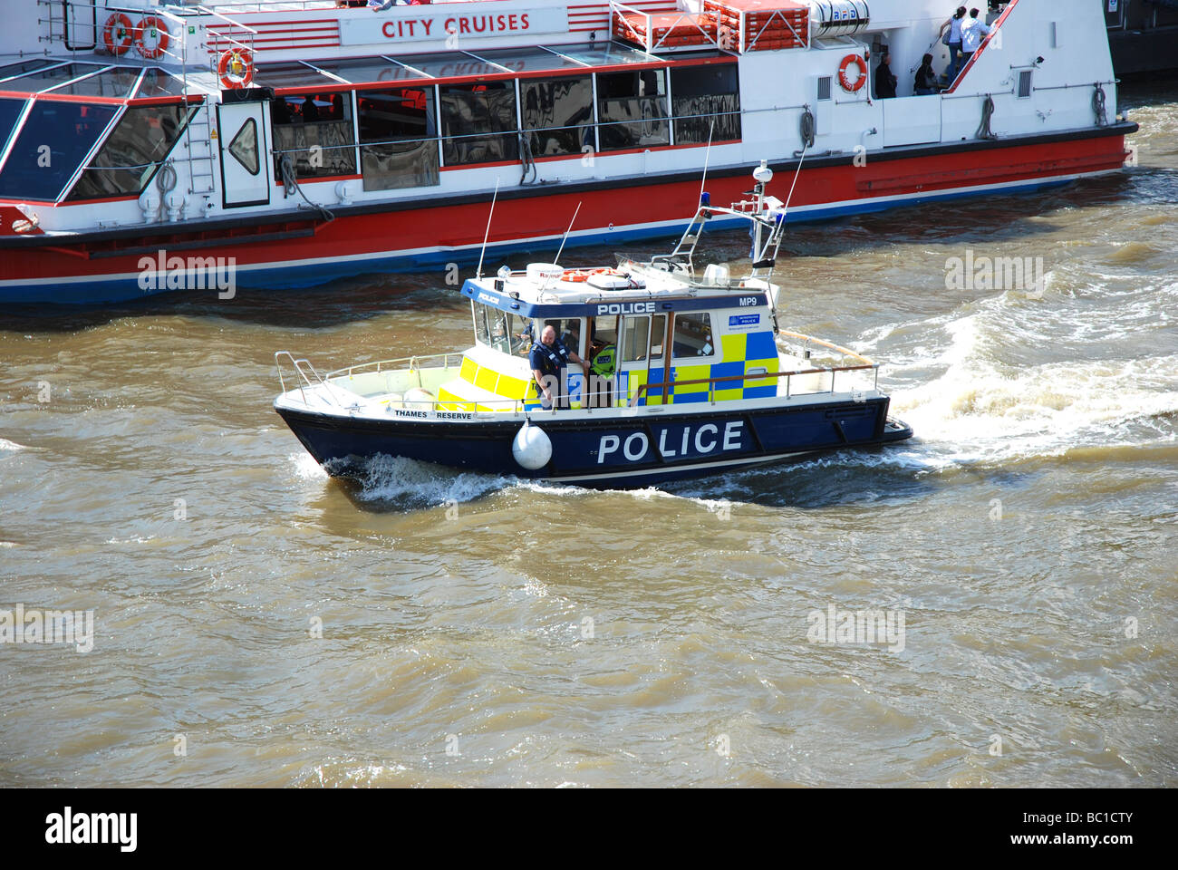 River police boat Stock Photo