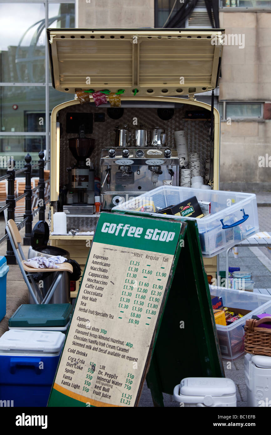 Mobile Coffee Shop Quayside Newcastle Tyne and Wear Stock Photo Alamy