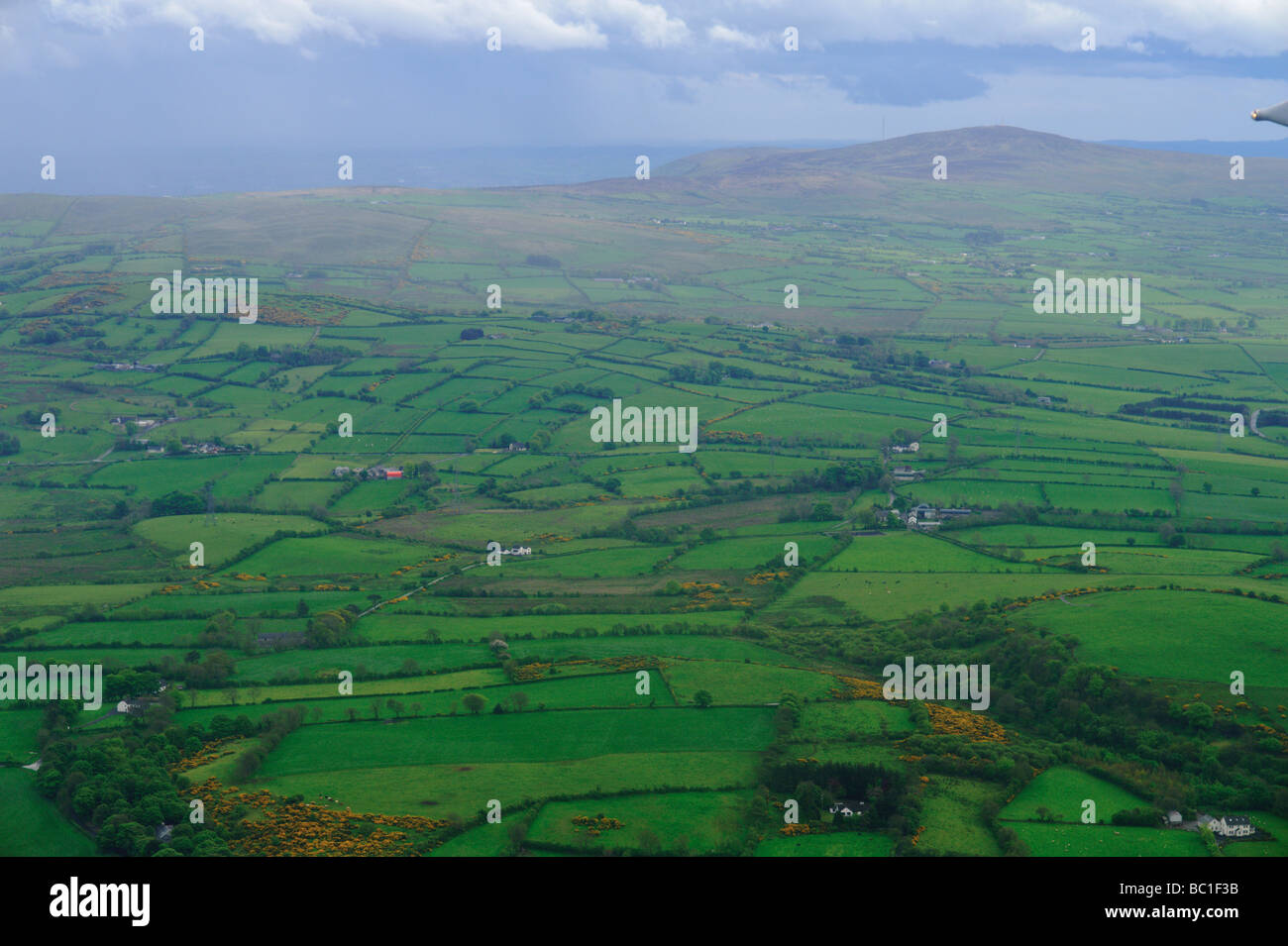 patchwork quilt countryside of Northern Ireland near Belfast Stock Photo