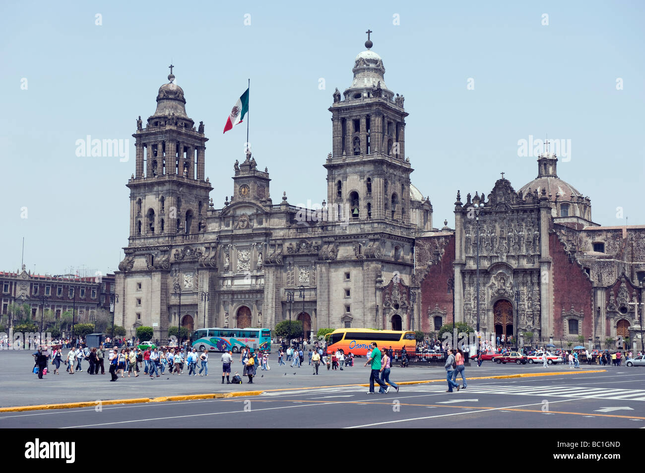 The Cathedral Metropolitan on El Zocalo, Mexico City. Stock Photo