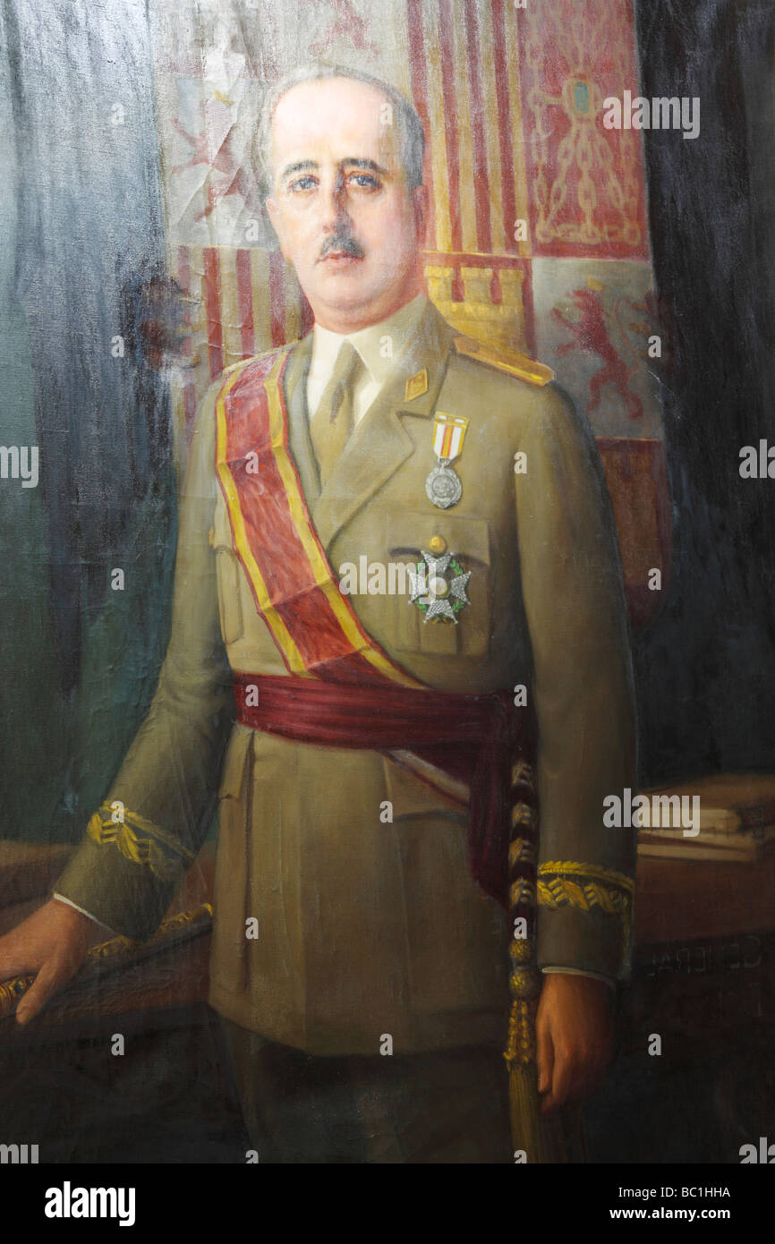portrait of General Franco in military museum in Santa Cruz on Tenerife in the Canary Islands Stock Photo