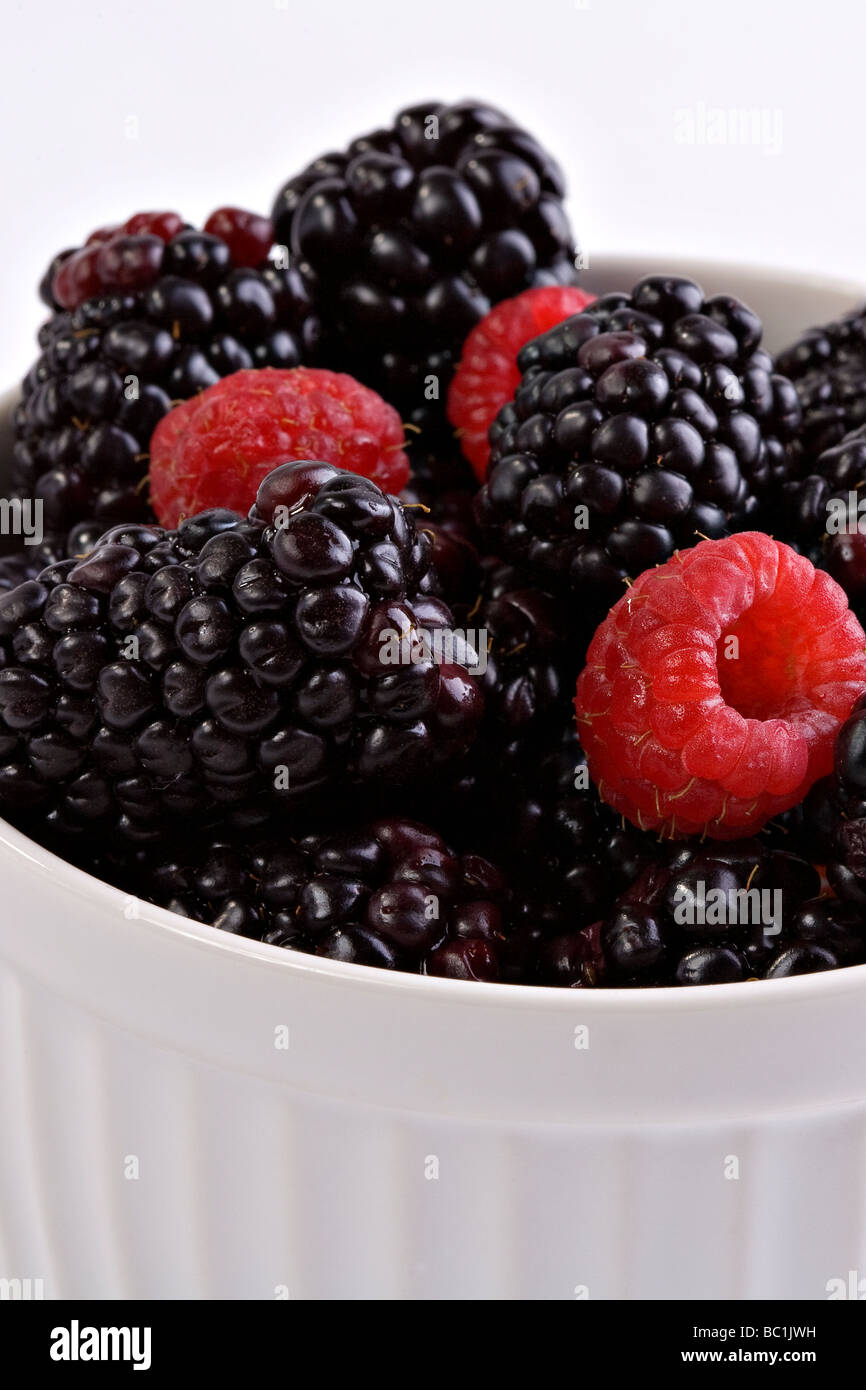 Stock Photo Rasberries bowl of blackberries and rasberries Stock Photo - Alamy