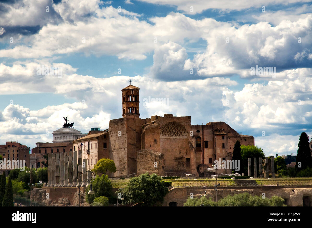 View of the Temple of Venus and Roma in Rome Italy Stock Photo