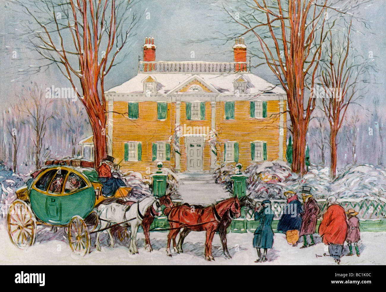 Longfellow House, Cambridge, Massachusetts, USA, c18th century (1921).Artist: James Preston Stock Photo