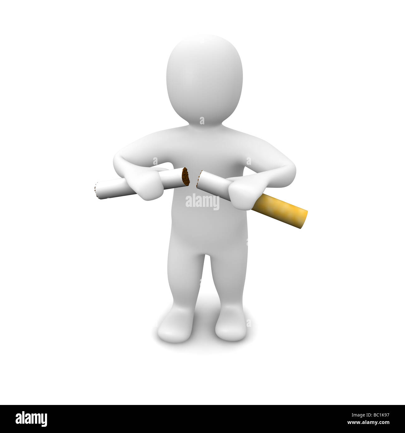 Man breaking cigarette Stock Photo - Alamy