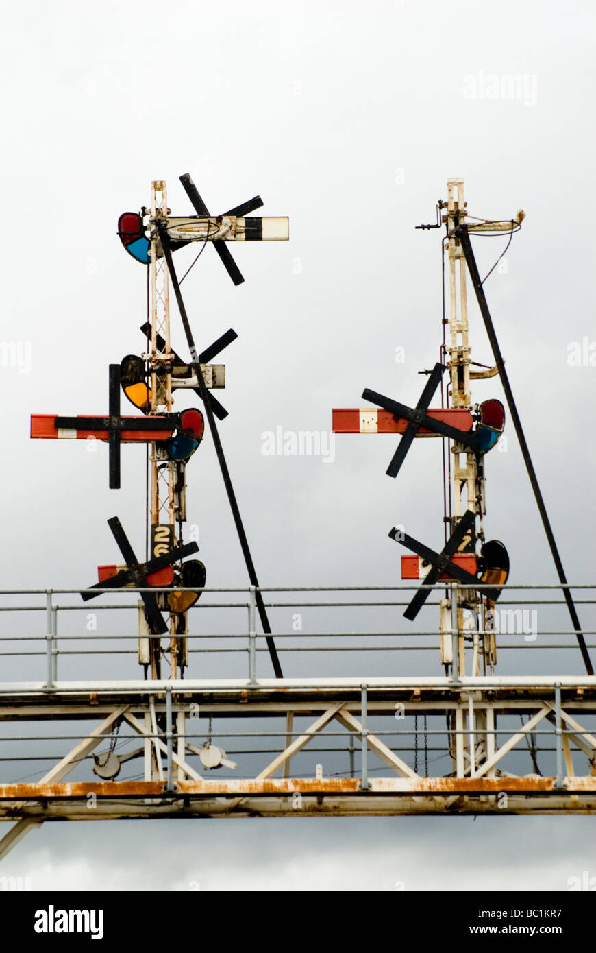 Railway signals , Ballarat , Victoria , Australia Stock Photo