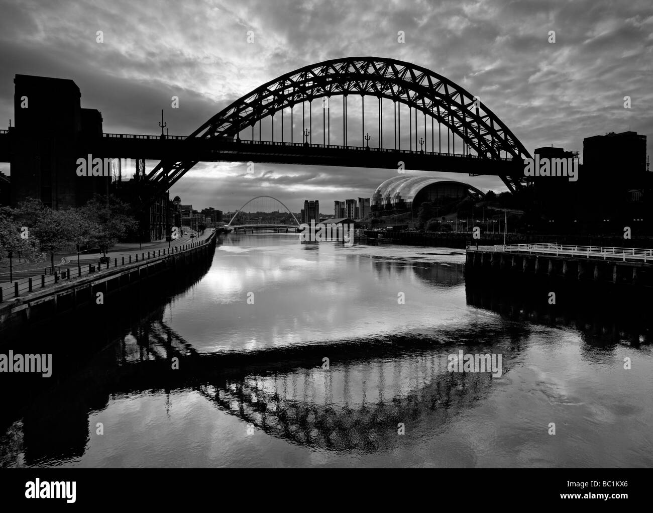 June thursday morning on the river tyne newcastle upon tyne stock image