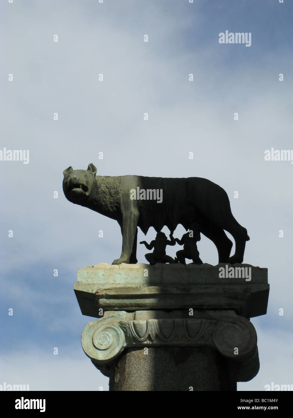 romulus and remus statue at the capitol hill in rome Stock Photo - Alamy