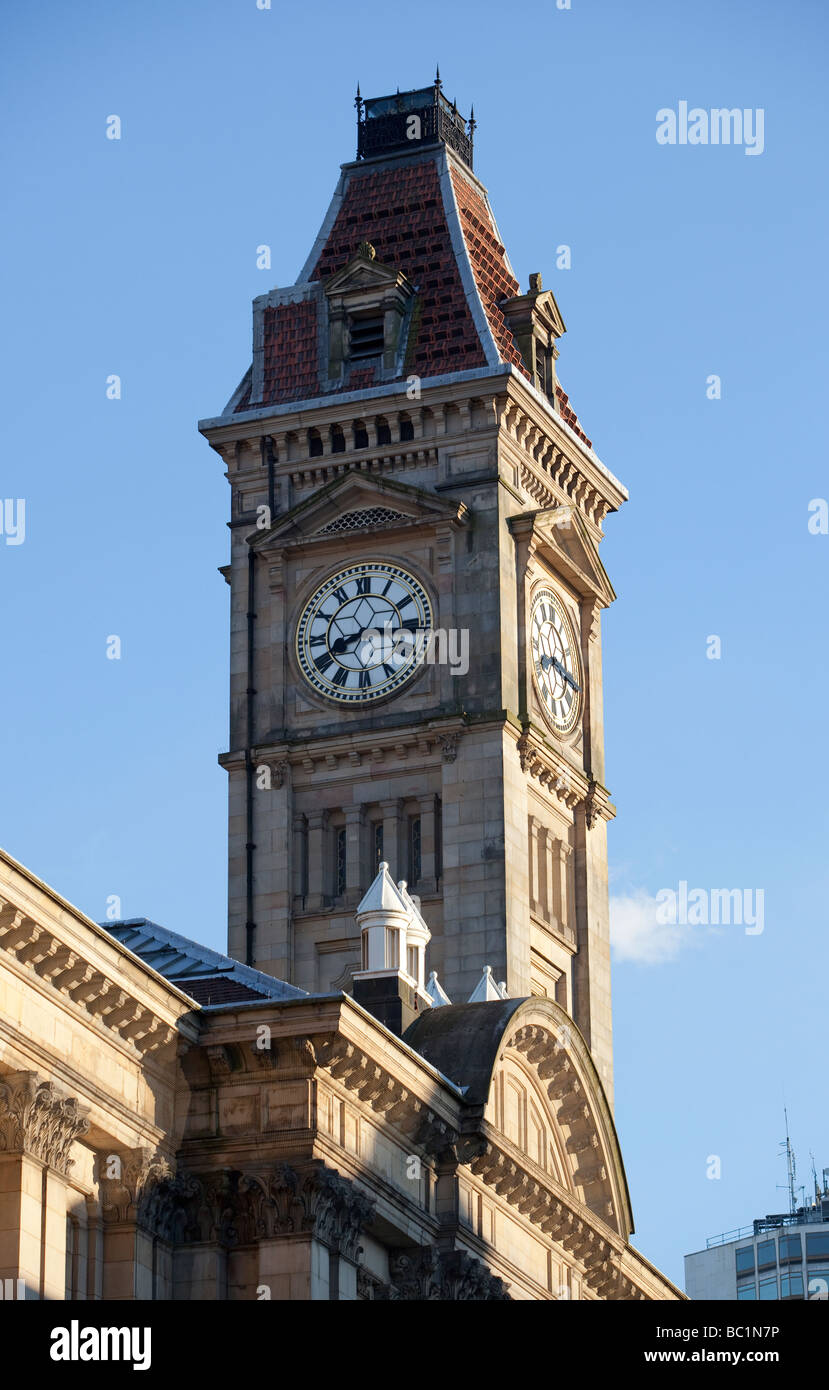 The clock tower in Birminham s Chamberlain Square West Midlands England Stock Photo