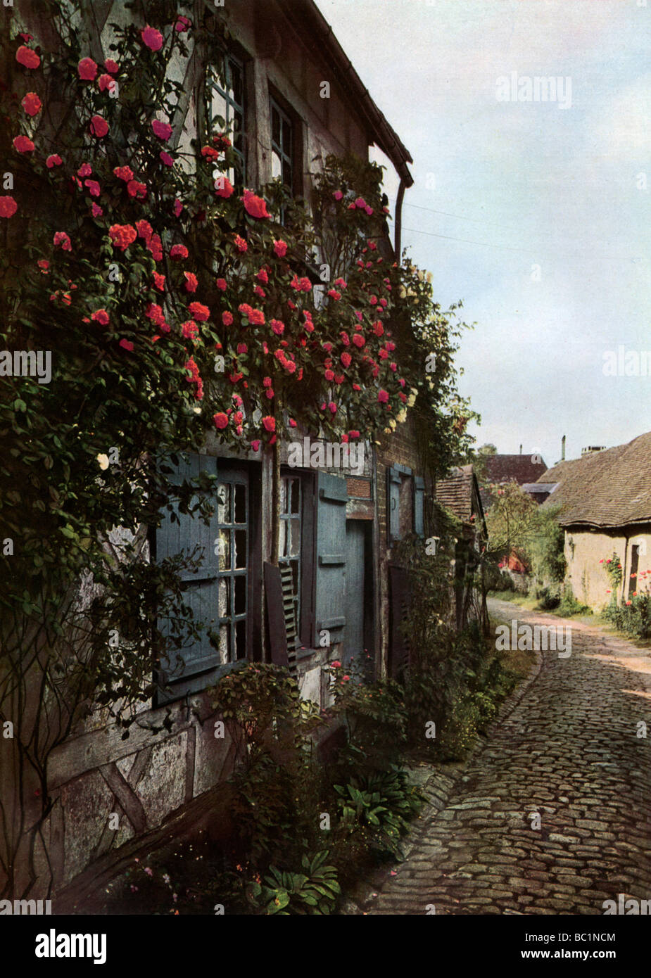 A cobbled street in Gerberoy, France, 1938. Artist: Unknown Stock Photo