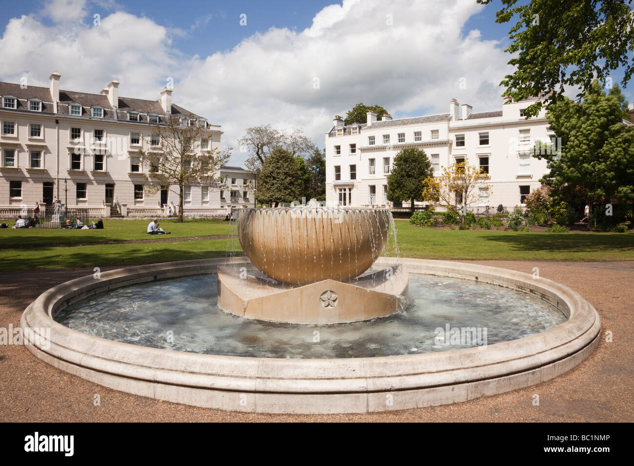 Canterbury Kent England UK Europe Fountain in Dane John gardens Stock Photo