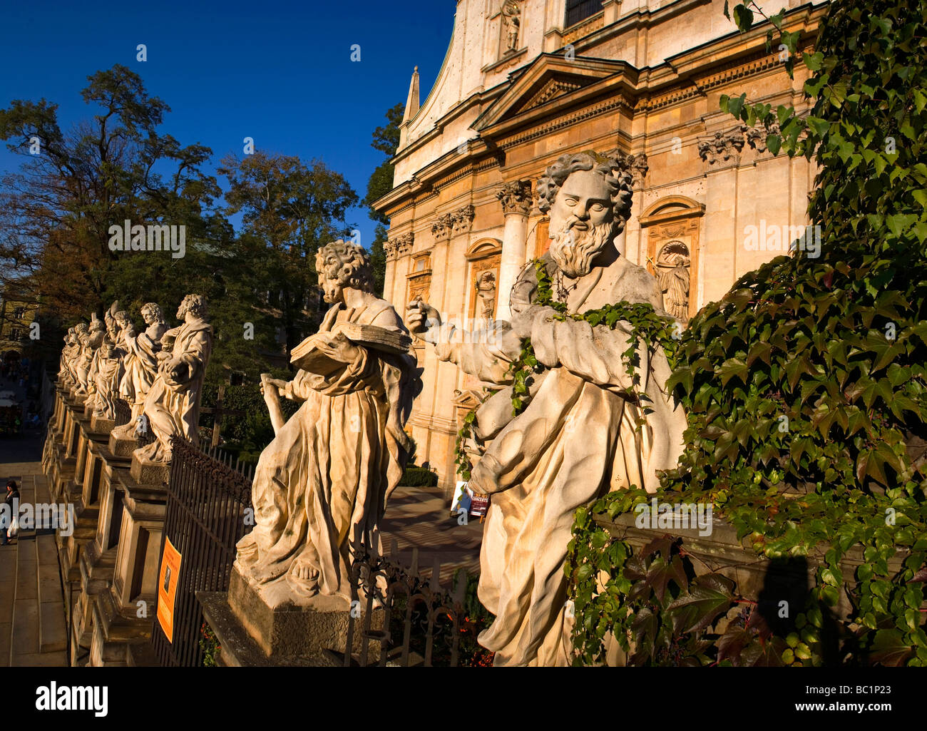 Poland Krakow Baroque St Peter and St Paul Church Apostles statues Stock Photo